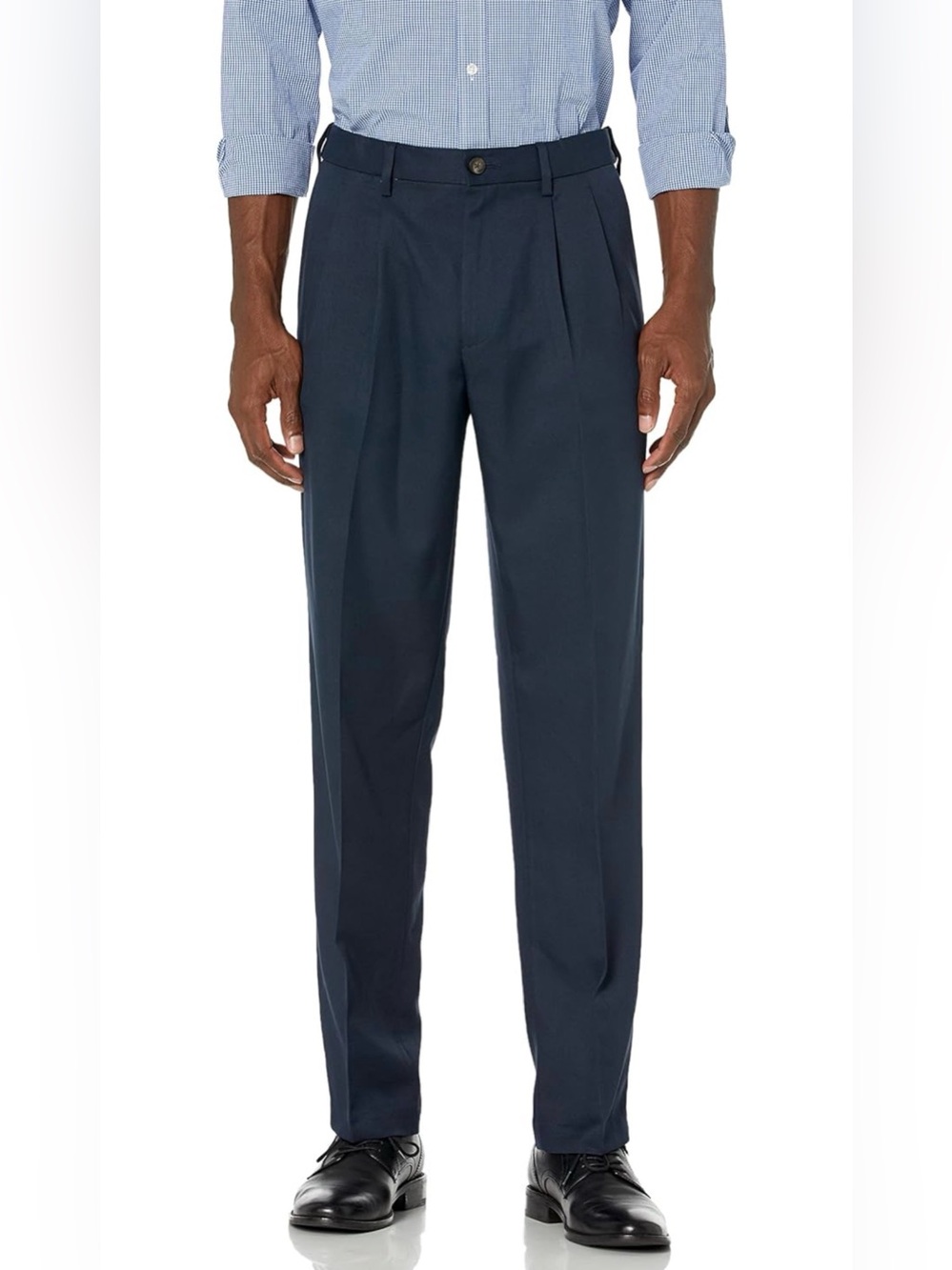 Amazon Essentials Men's Classic-Fit Expandable-Waist Pleated Dress Pant
